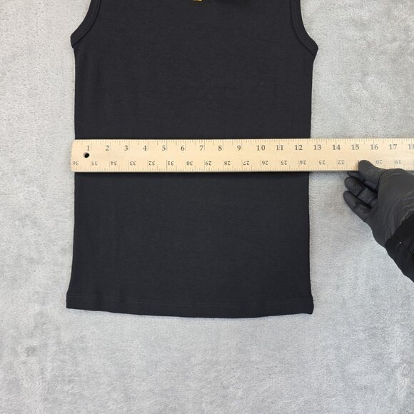 Joshua Sanders Shirt Womens Large Black Pixel Mock Neck Sleeveless Smiley Italy - Picture 8 of 13